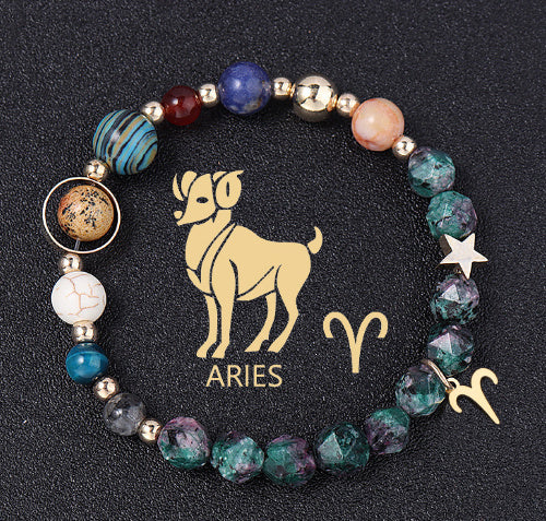 Natural Stone Twelve Constellations Bracelets Cut Hemp Stone Fashion - Norellé
