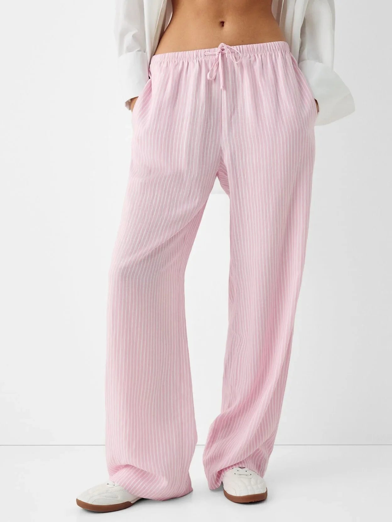 Chic Striped Loose Pants Women’s - pink / L