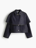 Chic Women's Jacket Turn-down Collar Full Sleeve Single Breasted Denim Female Jacket