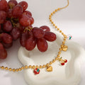 Chubby Love Cherry Pendant Necklace Stainless Steel - JDN0112052