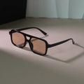 Classic Rectangle Sunglasses Women - BlackLightBrown / other