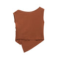 Classic Slim-fit Sleeveless Asymmetric Sweater - Other
