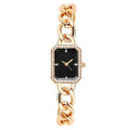 Classic Style Rectangular Women’s Quartz Watch - Gold Black - electronic accessories