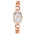 Classic Style Rectangular Women’s Quartz Watch - Rose Gold White - electronic accessories
