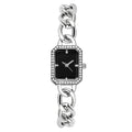 Classic Style Rectangular Women’s Quartz Watch - Silver Black - electronic accessories