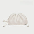 Cloud-patterned Ruffles Women’s Underarm Bag - Large size creamy-white
