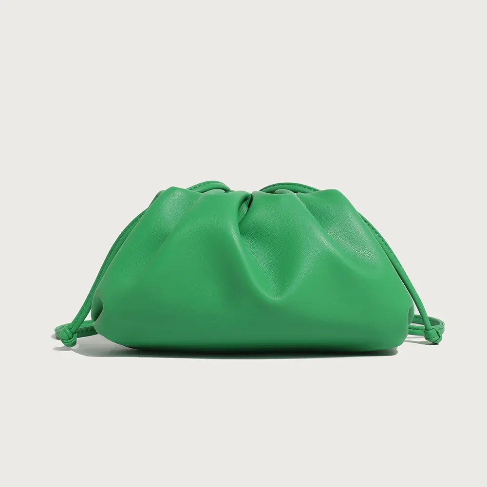 Cloud-patterned Ruffles Women’s Underarm Bag - Small Size & Green
