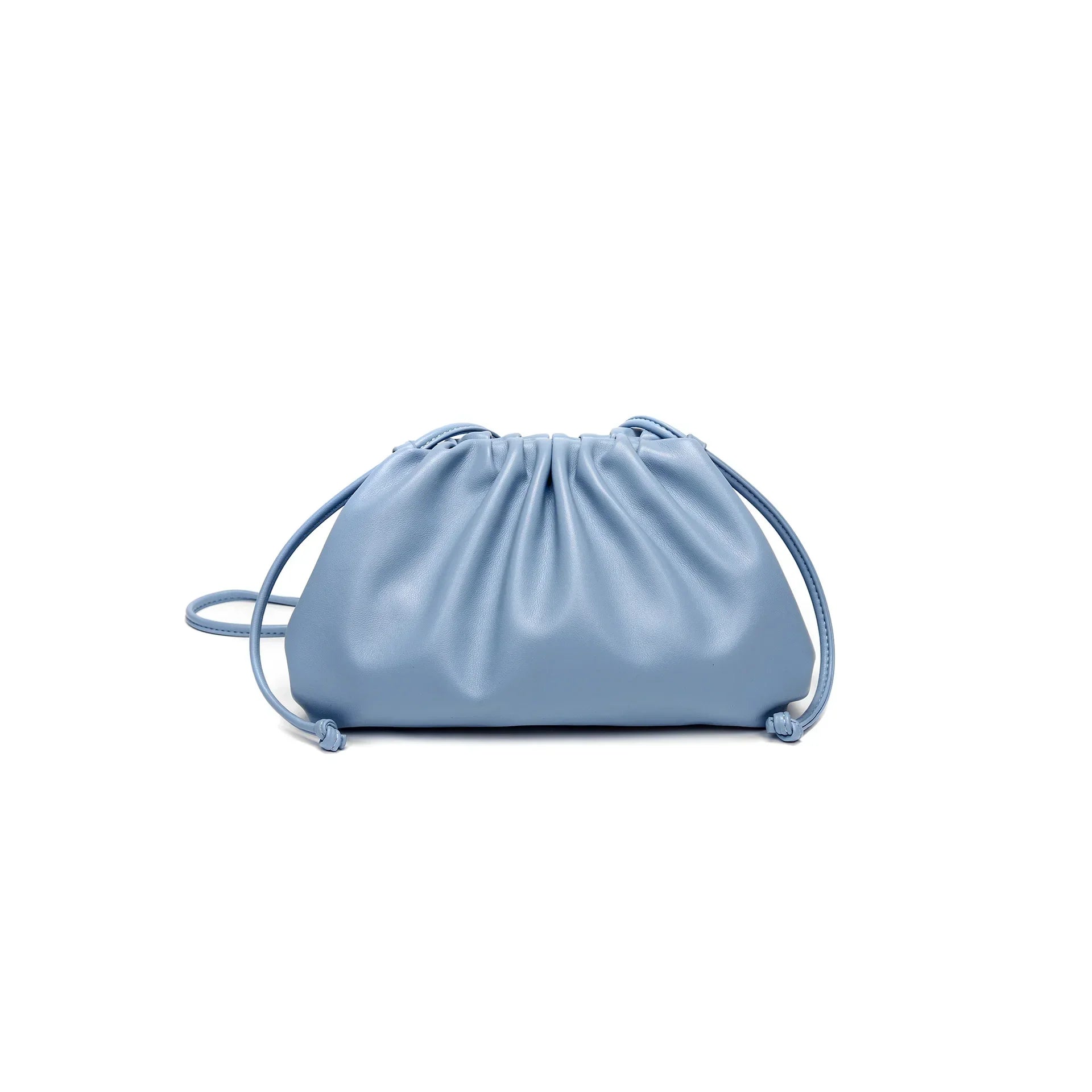 Cloud-patterned Ruffles Women’s Underarm Bag - Small size Lake Blue