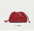 Cloud-patterned Ruffles Women’s Underarm Bag - Small Size & Red