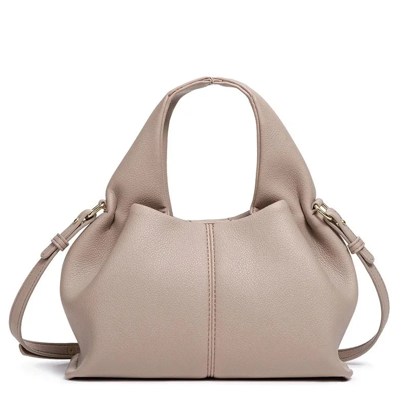 Cloud Shaped Handbag Single Shoulder Crossbody Soft PU Leather - 25*15 * 13cm / Khakis