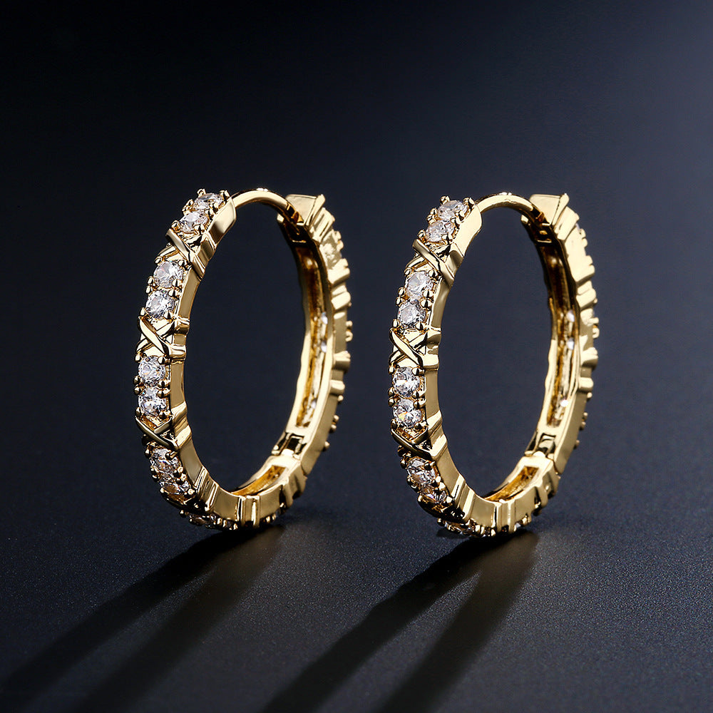 Cold Geometric Round Earrings Women - electronic accessories