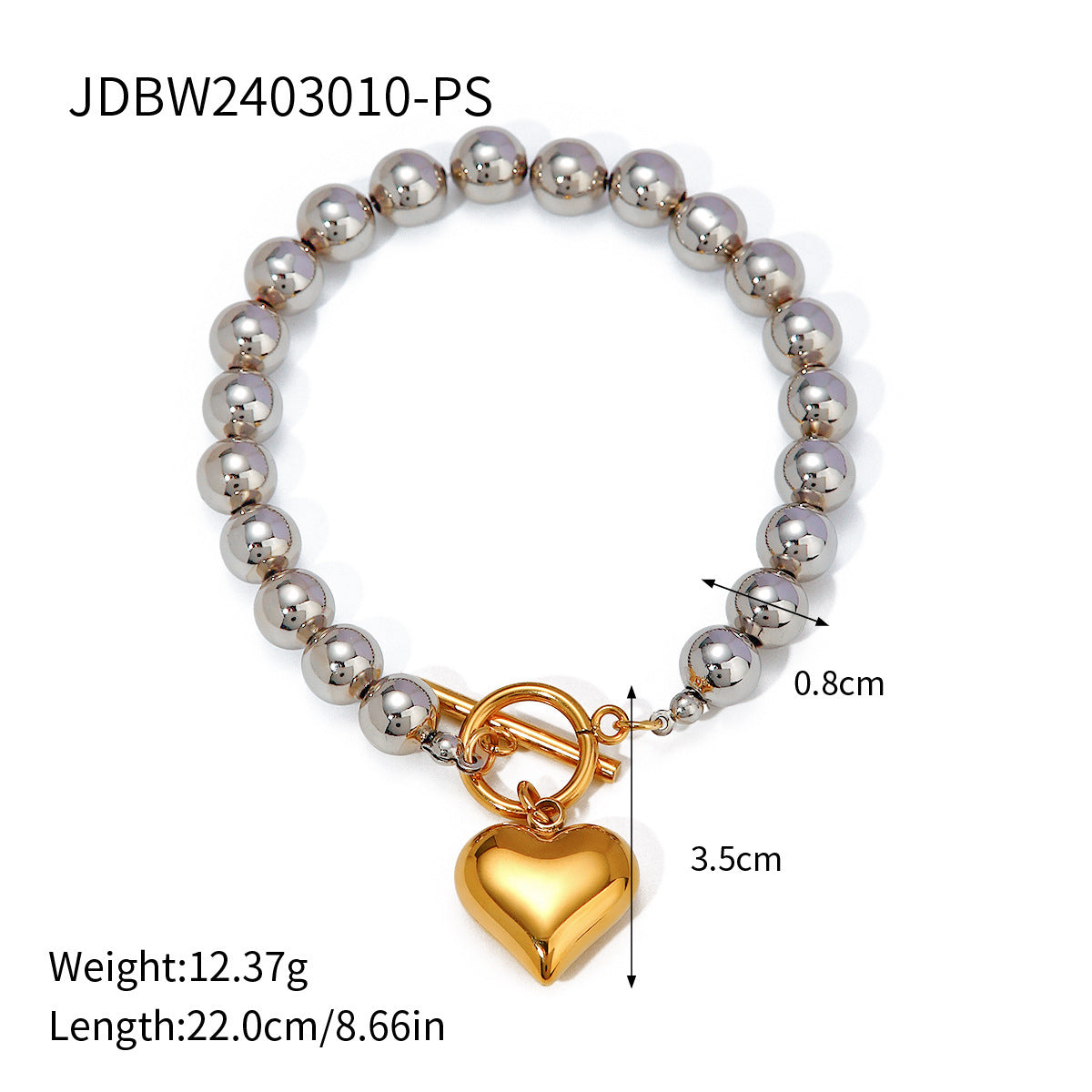 Color Matching Ornament Stainless Steel Heart Necklace - JDBW2403010PS - electronic accessories