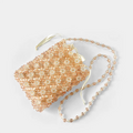 Colored Acrylic Bead Hand Woven Bag - Orange