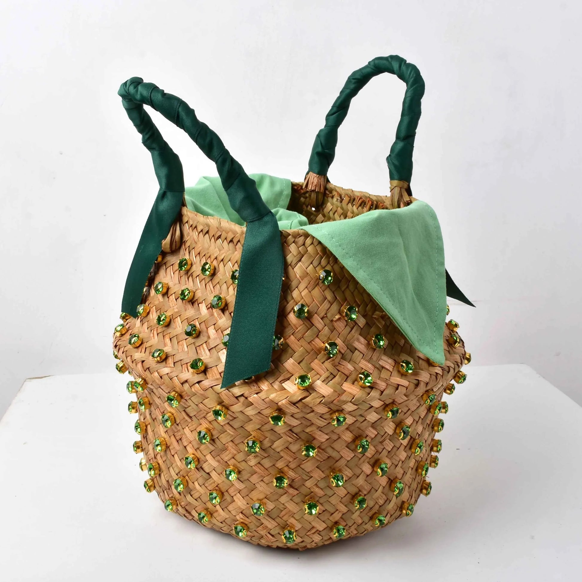 Colored Diamonds Hand-sewn Woven Bag