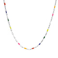 Colored Niche Beads Stainless Steel Lip Chain Necklace - Silver - electronic accessories