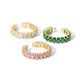 Colorful Jewelry Copper Cubic Zirconia Oval Rings