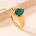Colorful Rhinestone Rings Teardrop-shaped Ring - Dark Green / No 10 - electronic accessories