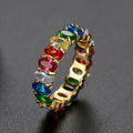 Colorful Women’s Copper Inlaid Zirconium Ring - Color 7SIze - electronic accessories