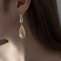 Contrast Color Glossy Water Drop Asymmetric Earrings - Norellé