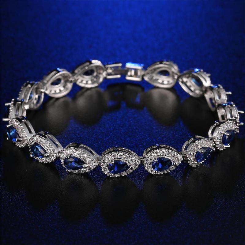 Copper Plating Inlaid Zircon Bracelet - Blue Zirconium Platinum 039 - electronic accessories