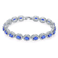 Copper Plating Inlaid Zircon Bracelet - Platinum Blue Diamond 053 - electronic accessories