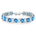 Copper Plating Inlaid Zircon Bracelet - Platinum Light Blue 068 - electronic accessories