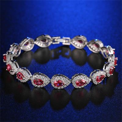 Copper Plating Inlaid Zircon Bracelet - Red Zirconium Platinum 039 - electronic accessories