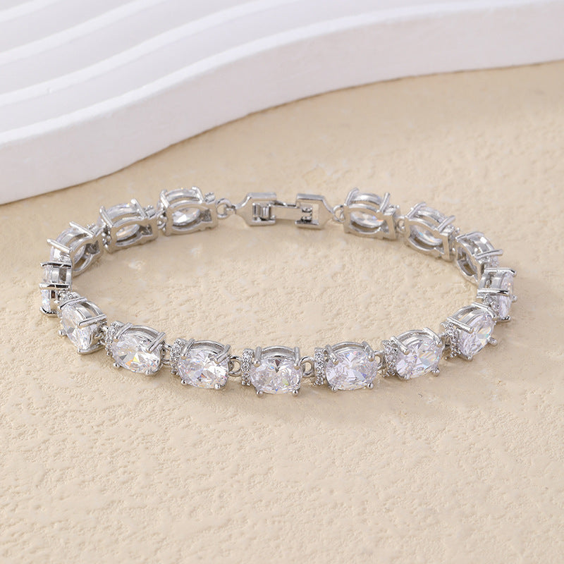 Copper Plating Inlaid Zircon Bracelet - White K Diamond 331 - electronic accessories