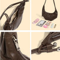 Cowhide Genuine Leather Half Moon Shoulder Bag
