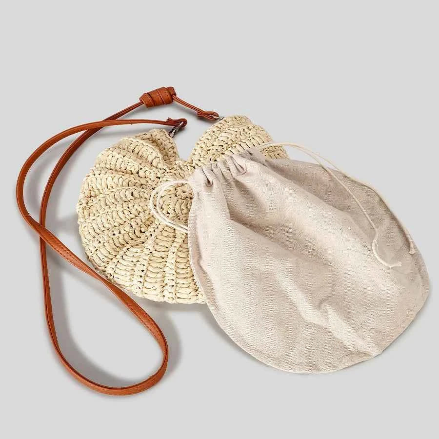 Creative Conch Design Straw Shoulder Bags