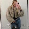 Cropped Faux Fur Coat Women