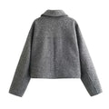 Cropped Jacket for Women Short Coat Tweed - Other
