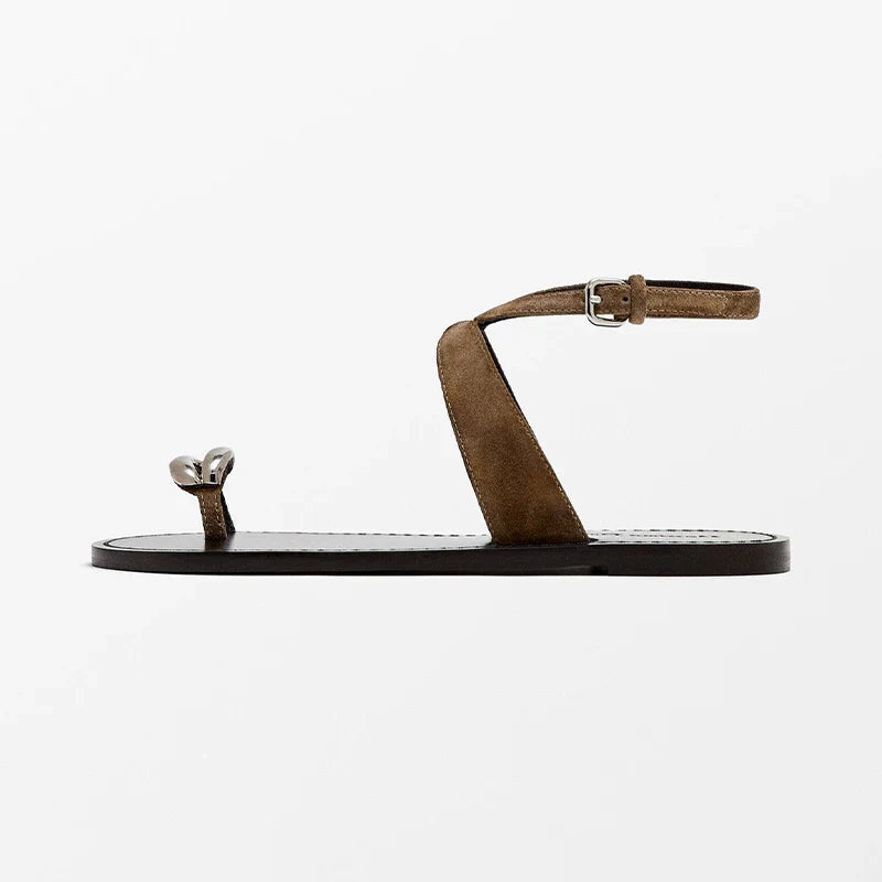 Cross-Strap Sandals with Top-Grain Leather