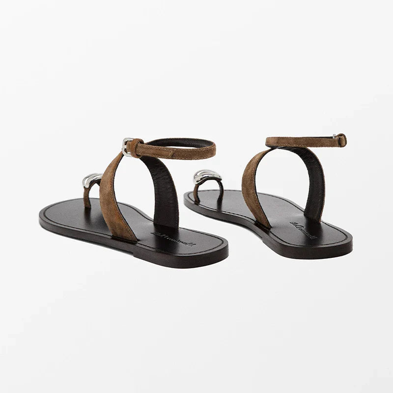 Cross-Strap Sandals with Top-Grain Leather