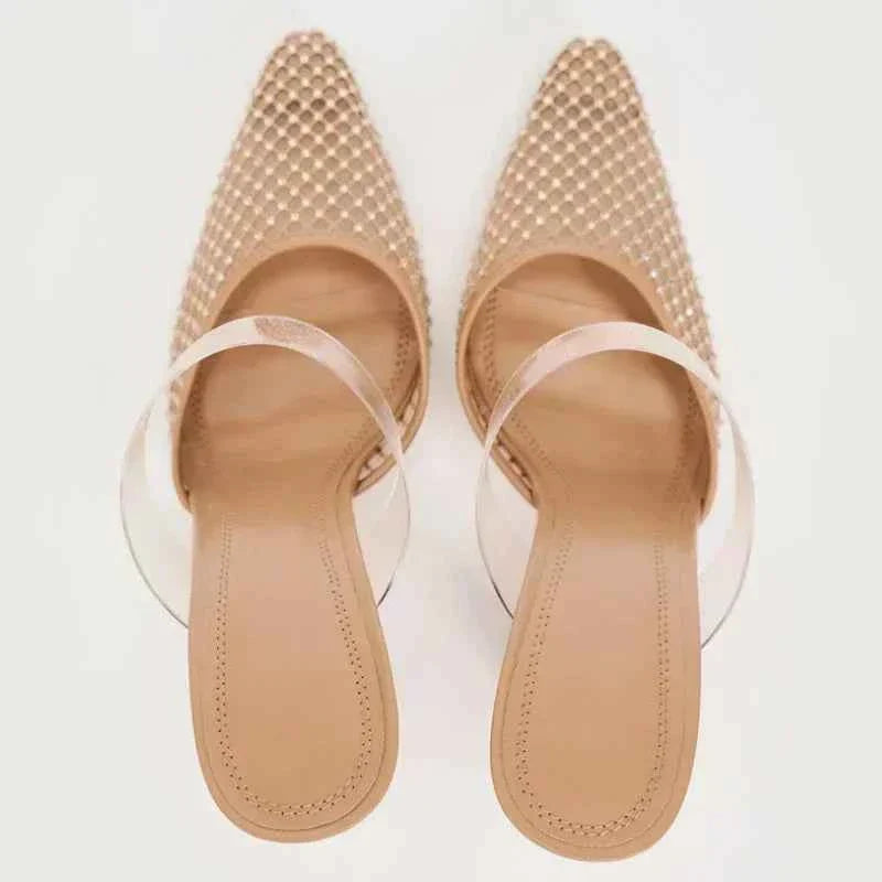 Crystal Mesh Breathable Thin High Heel  Women
