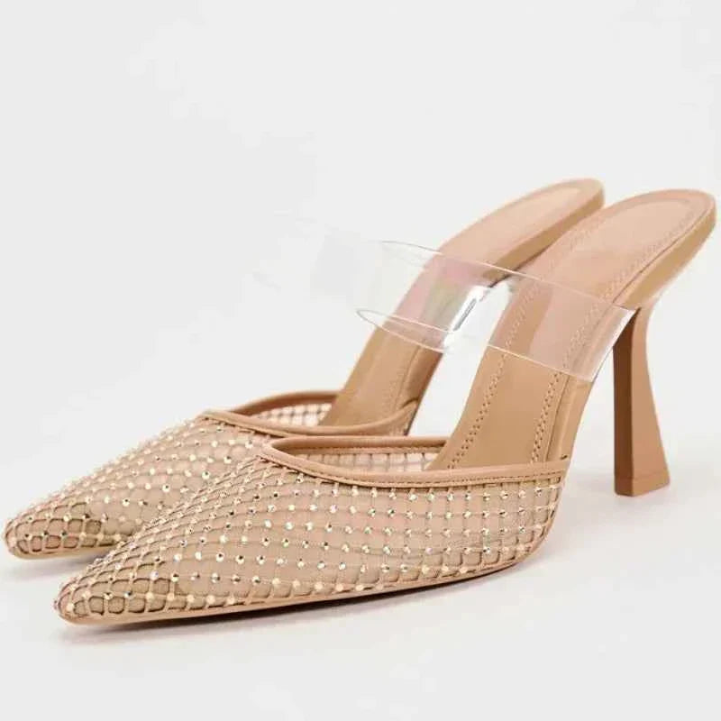 Crystal Mesh Breathable Thin High Heel  Women