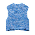 Solid Color Thick Needle Knit Casual Short Vest - Norellé
