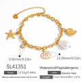 Ocean Style Shell Pendant 18K Gold Titanium Steel Bracelets - Norellé