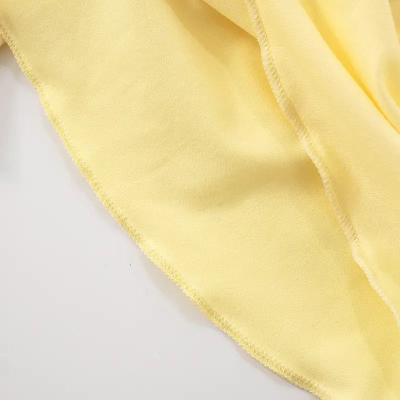 Solid Color V-neck Brace Ruffled Dress Women