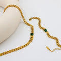 Stainless Steel Cuban Link Chain Zircon Stitching Necklace Vacuum 18K Electroplating - Norellé