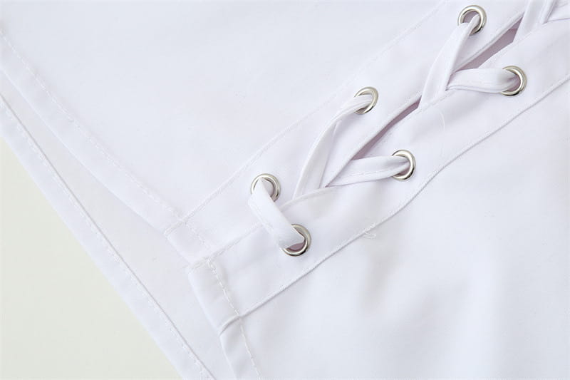 Pure Color Tied Large Profile Long Sleeve Shirt