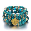 Multi-layer Wooden Bead Beaded Bracelet Elastic Bracelet - Norellé