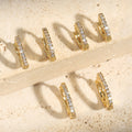 Integrated Rhinestone Zircon Niche Gang Drill Simple Earrings - Norellé