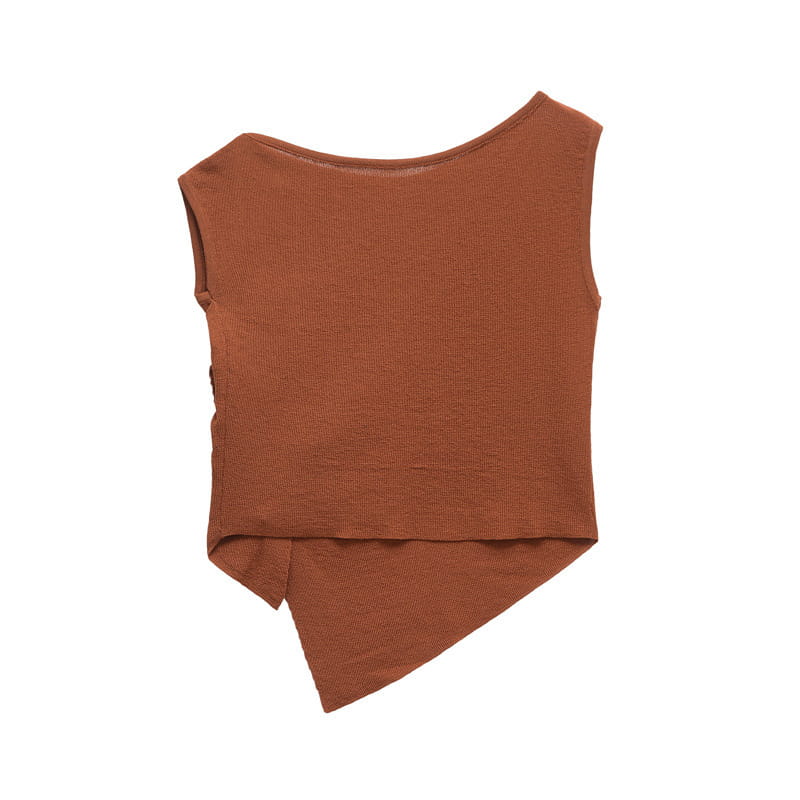 Classic Slim-fit Sleeveless Asymmetric Sweater