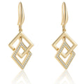 Geometric Overlapping Nested Rhombus Square Earrings Female Temperament - Norellé