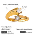 Stainless Steel With Rhinestone Ring Titanium Steel Ornament - Norellé
