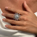 Exaggerated Face Sun Alloy Ring Suit Vacation Beach Geometric Adjustable Ring - Norellé