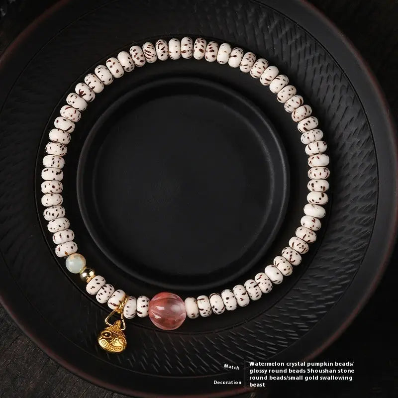 Single-wrap Bracelet Crescent Moon High Density Smooth And White - Norellé