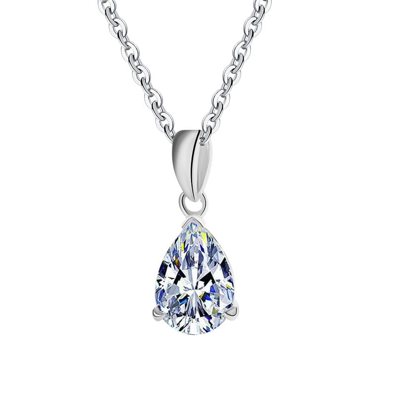 S925 Sterling Silver Moissanite Pendant Water Drop