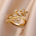 Leaves Open Ring Female Light Luxury Temperament High Sense - Norellé